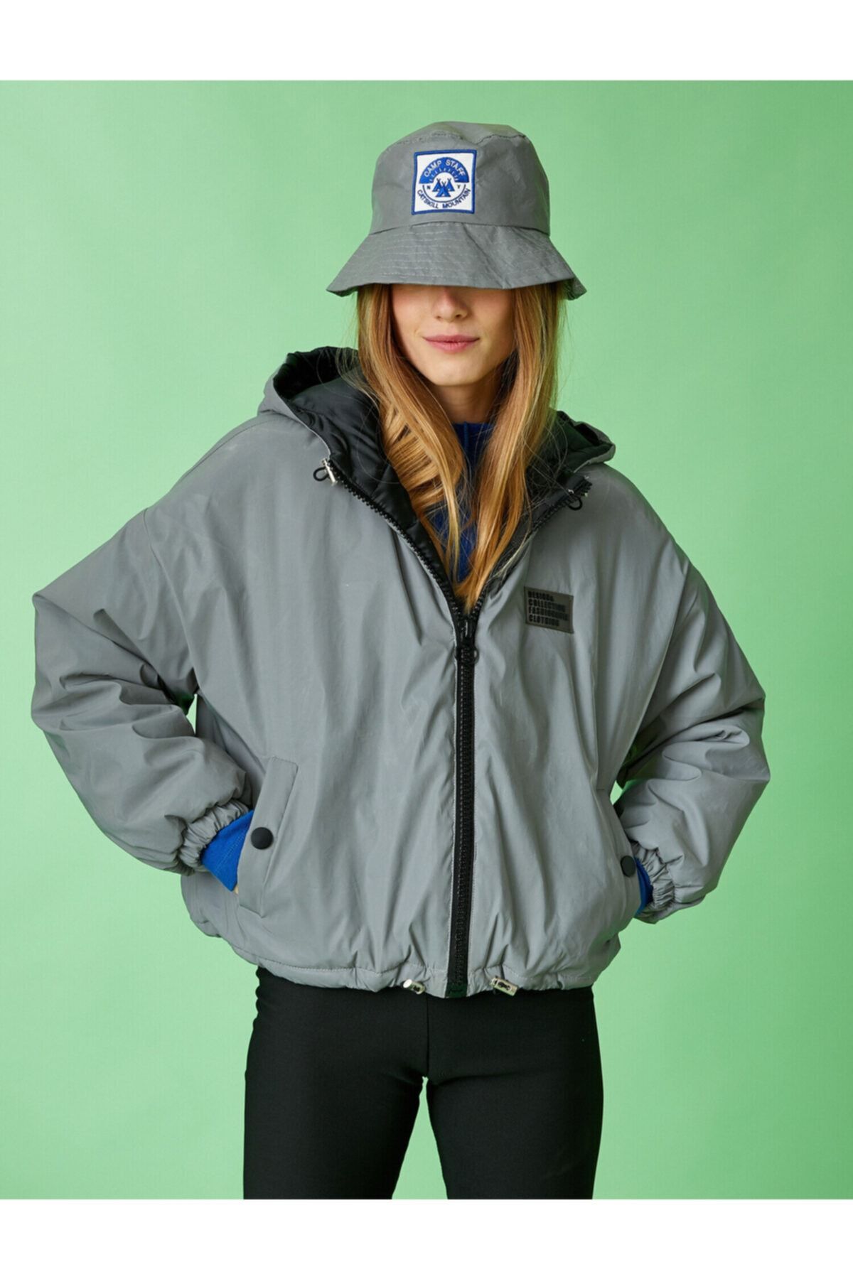 Kapüşonlu Fermuarlı Cepli Mont Kapüşonlu Fermuarlı Cepli Mont