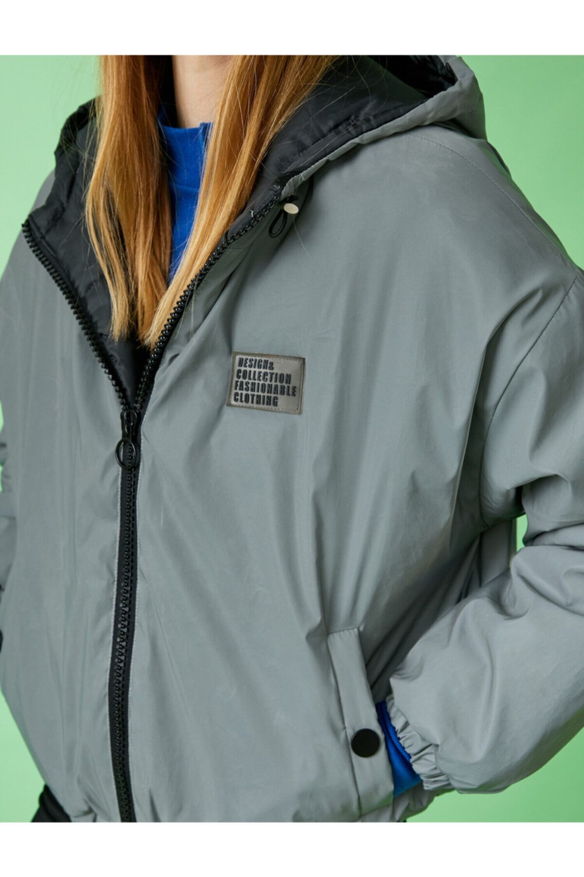 Kapüşonlu Fermuarlı Cepli Mont Kapüşonlu Fermuarlı Cepli Mont