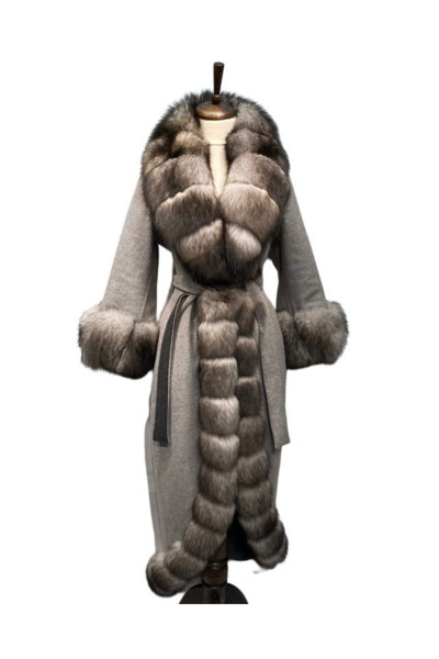 Sultan Kürklü Alpaka Palto ( Gri ) Sultan Kürklü Alpaka Palto ( Gri )