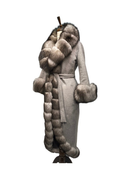 Sultan Kürklü Alpaka Palto ( Gri ) Sultan Kürklü Alpaka Palto ( Gri )