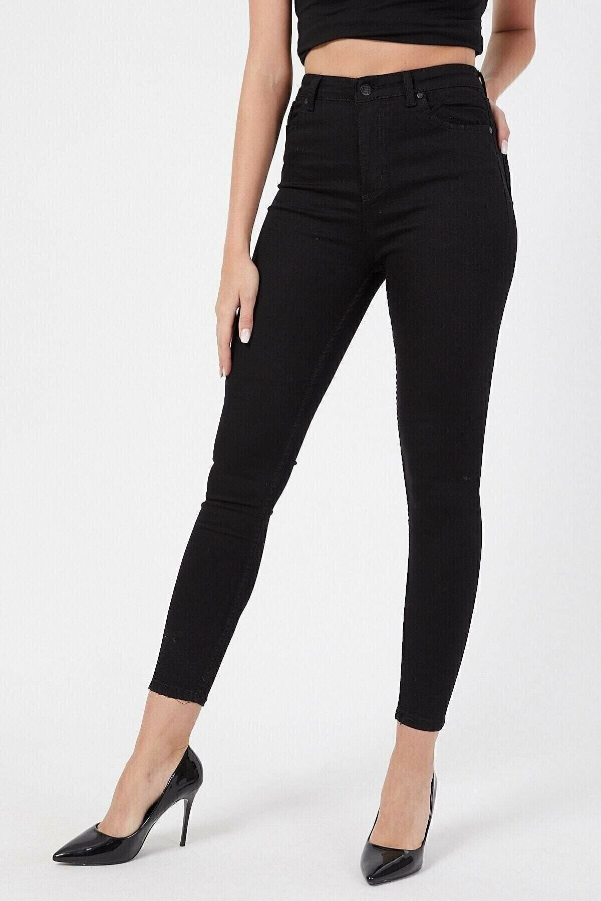 Sim Siyah Skinny Kot Pantolon Toparlayıcı Likralı Yüksek Bel Kot Ekstra Slim Sim Siyah Skinny Kot Pantolon Toparlayıcı Likralı Yüksek Bel Kot Ekstra Slim