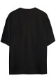 Ying Yang Kedi Baskılı Unisex Siyah Oversize T-shirt Ying Yang Kedi Baskılı Unisex Siyah Oversize T-shirt