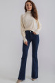 Koyu Mavi Ispanyol Paça Kot Pantolon Yüksek Bel Ispanyol Jeans Toparlayıcı Koyu Mavi Ispanyol Paça Kot Pantolon Yüksek Bel Ispanyol Jeans Toparlayıcı