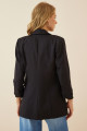 Kadın Siyah Büzgü Detaylı Boyfriend Blazer Ceket RV00021 Kadın Siyah Büzgü Detaylı Boyfriend Blazer Ceket RV00021