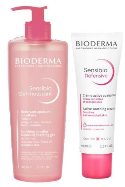 Sensibio Gel Moussant Foaming Gel 500 Ml+ Sensibio Defensive Cream 40 Ml Sensibio Gel Moussant Foaming Gel 500 Ml+ Sensibio Defensive Cream 40 Ml