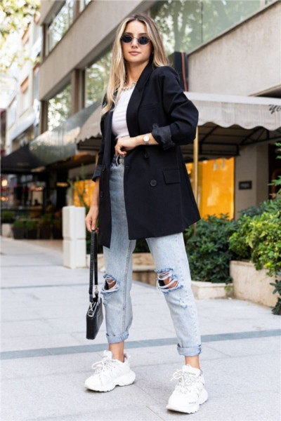 Kadın Siyah Blazer Ceket Kadın Siyah Blazer Ceket