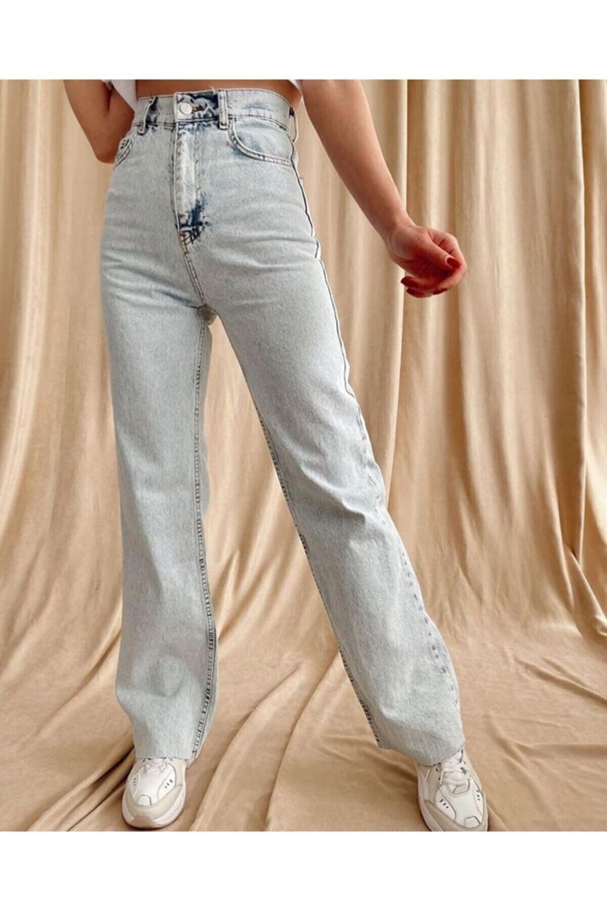 Talya 90's Mavi Buz Kar Yıkama Extra Yüksek Bel Palazzo Salaş Jean Pantolon Talya 90's Mavi Buz Kar Yıkama Extra Yüksek Bel Palazzo Salaş Jean Pantolon