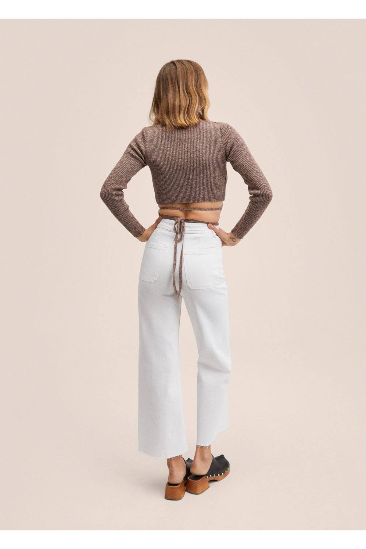 Yüksek Bel Culotte Jean Pantolon Yüksek Bel Culotte Jean Pantolon