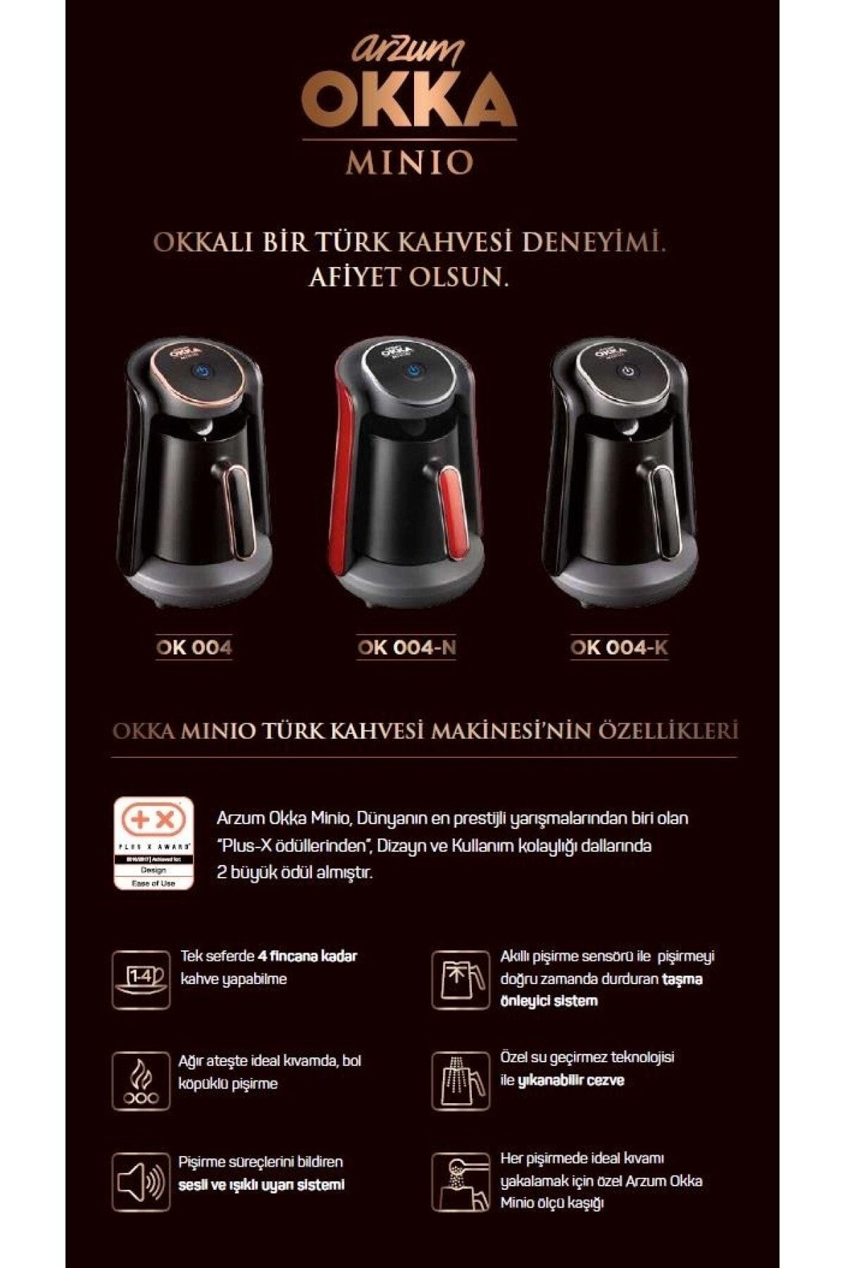 OK004-K Okka Minio Türk Kahvesi Makinesi Krom 4 Fincan Kapasiteli OK004-K Okka Minio Türk Kahvesi Makinesi Krom 4 Fincan Kapasiteli