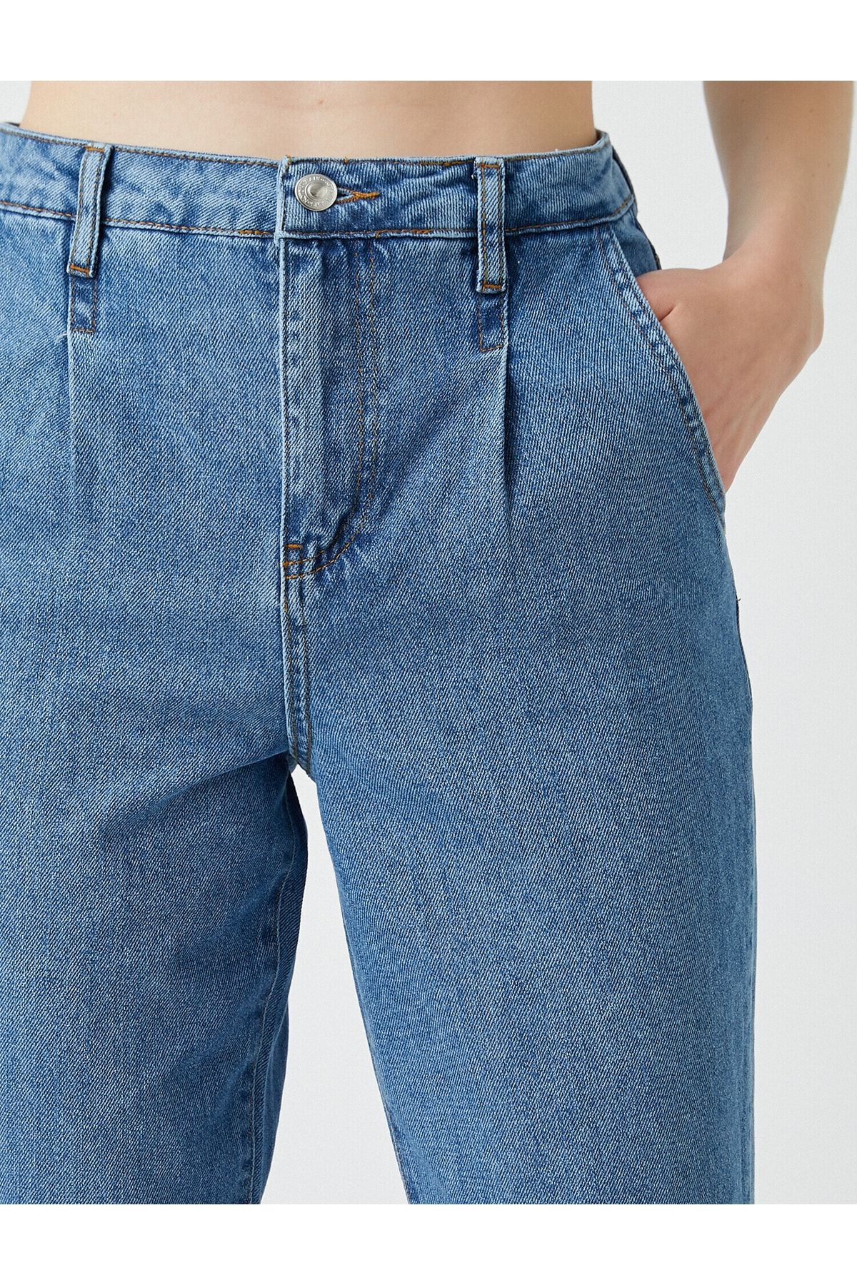 Mom Jean Kot Pantolon Yüksel Bel Cepli Mom Jean Kot Pantolon Yüksel Bel Cepli