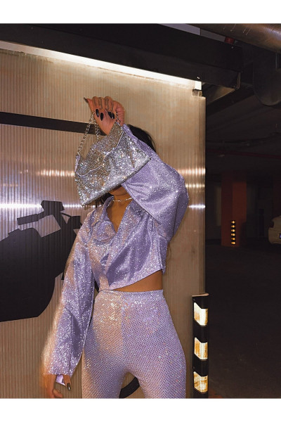 Özel Tasarım Mini Lila Ceket Özel Tasarım Mini Lila Ceket