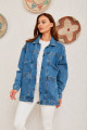 Oversize Vıntage Buz Mavi Cep Detaylı Kot Ceket Oversize Vıntage Buz Mavi Cep Detaylı Kot Ceket