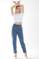 Sara Kadın Mavi Beli Lastikli Boyfriend Kot Pantolon Beli Büzgülü Mom Jean Sara Kadın Mavi Beli Lastikli Boyfriend Kot Pantolon Beli Büzgülü Mom Jean