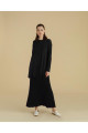 Piliseli Siyah Rayon Etek