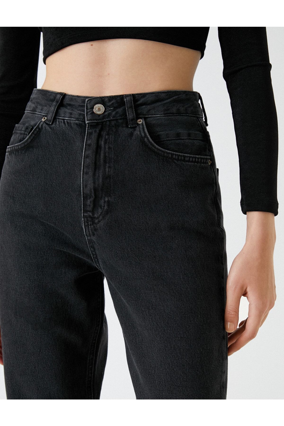 Yüksek Bel Düz Crop Paça Kot Pantolon - Eve Jean Yüksek Bel Düz Crop Paça Kot Pantolon - Eve Jean