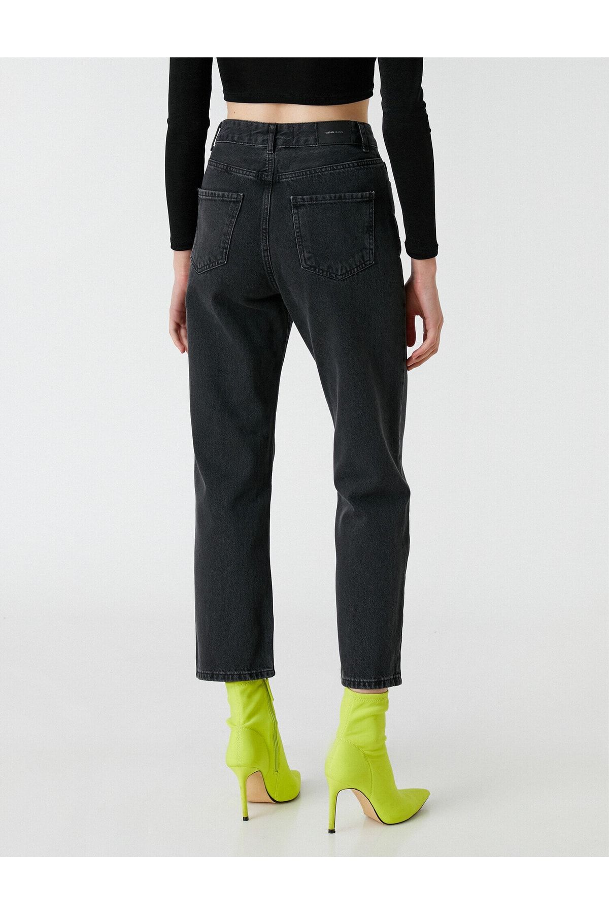 Yüksek Bel Düz Crop Paça Kot Pantolon - Eve Jean Yüksek Bel Düz Crop Paça Kot Pantolon - Eve Jean