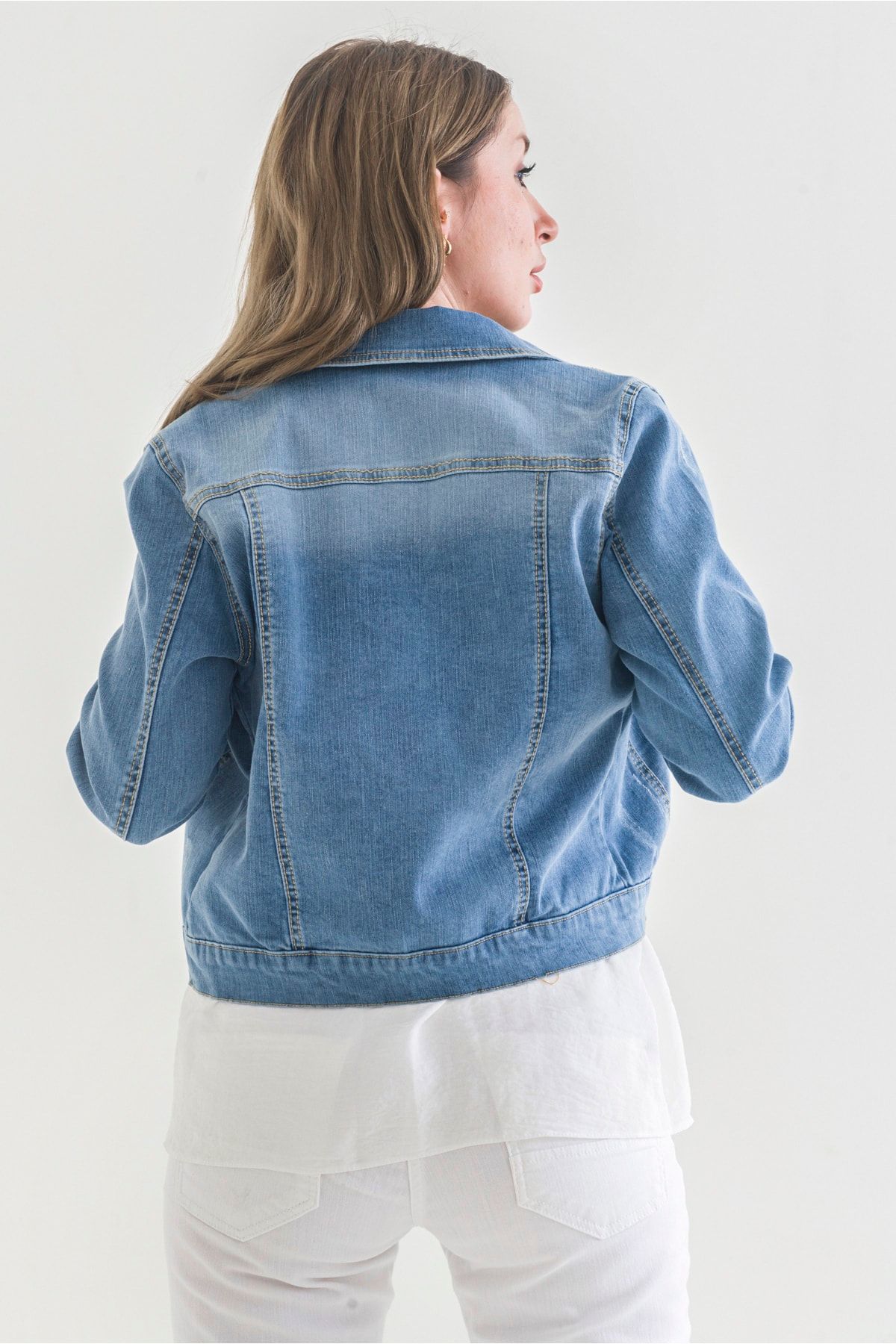 Power Streç Yıpratmalı Bleach Washing Denim Ceket Power Streç Yıpratmalı Bleach Washing Denim Ceket