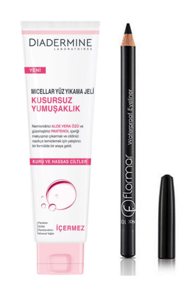 Kusursuz Yumuşaklık Yüz Yıkama Jeli Ve Flormar Göz Kalemi Siyah Eyeliner Kusursuz Yumuşaklık Yüz Yıkama Jeli Ve Flormar Göz Kalemi Siyah Eyeliner