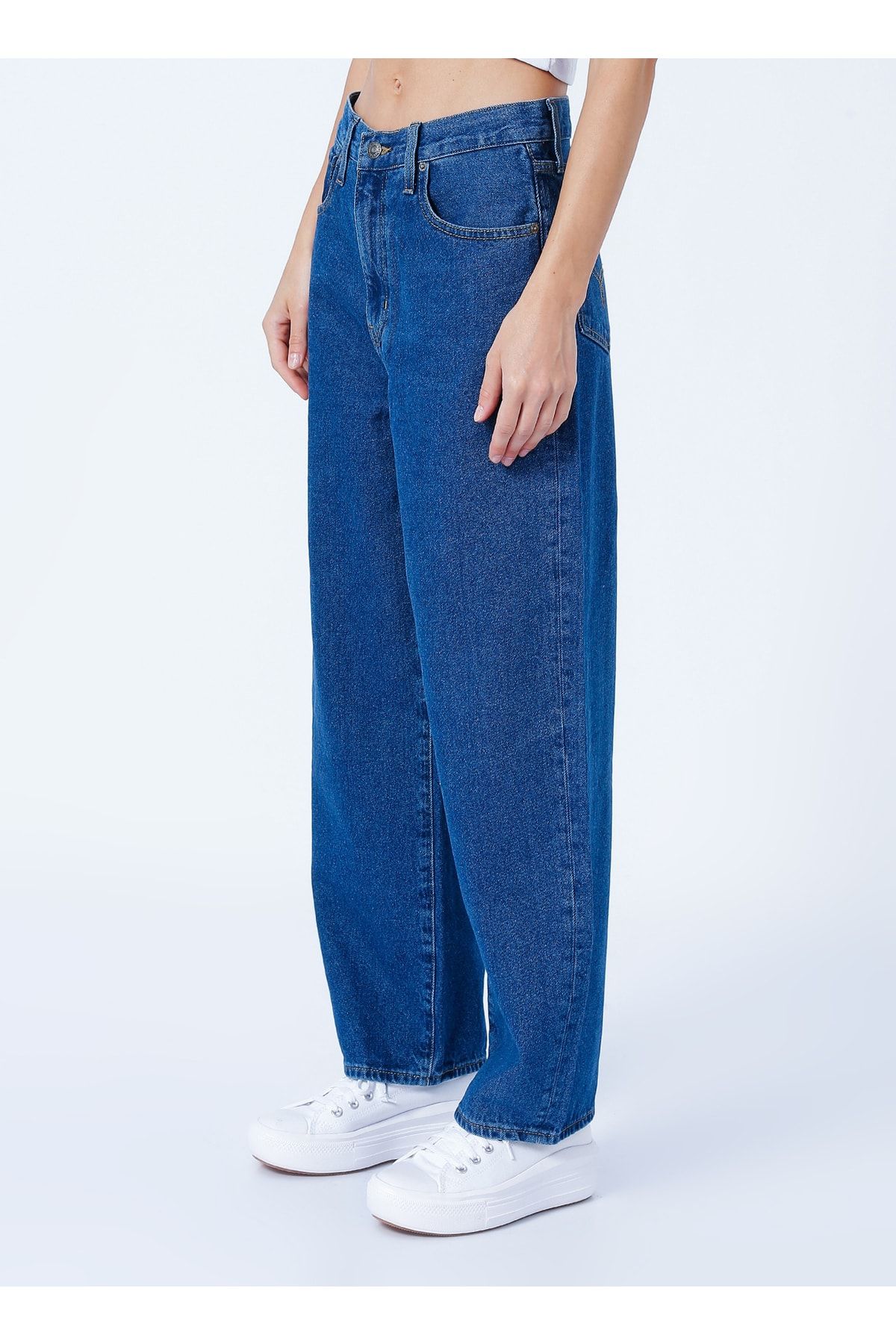 Limon Yüksek Bel Regular Fit Indigo Kadın Denim Pantolon Mersey Limon Yüksek Bel Regular Fit Indigo Kadın Denim Pantolon Mersey