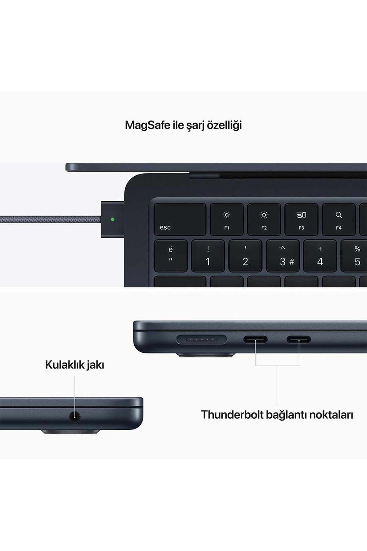 Macbook Air 13.6" M2 8c Cpu 10c Gpu 8 Gb 512 Gb Ssd Gece Yarısı Macbook Air 13.6" M2 8c Cpu 10c Gpu 8 Gb 512 Gb Ssd Gece Yarısı