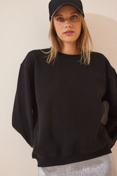 Kadın Siyah Şardonlu Basic Sweatshirt BF00052 Kadın Siyah Şardonlu Basic Sweatshirt BF00052