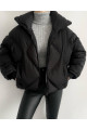 Siyah Şişme Oversize Mont Siyah Şişme Oversize Mont
