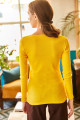 Kadın Sarı Yaka Dantelli V Yaka Kaşkorse Örme Bluz BLZ-19001713 Kadın Sarı Yaka Dantelli V Yaka Kaşkorse Örme Bluz BLZ-19001713