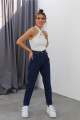 Marta Koyu Mavi Likralı Mom Fit Fermuarlı Jean Pantolon Marta Koyu Mavi Likralı Mom Fit Fermuarlı Jean Pantolon
