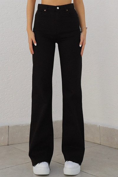Liza Solmaz Siyah Süper Yüksek Bel Salaş Jeans Palazzo Pantolon( Süper Yüksek ) Wide Leg. Liza Solmaz Siyah Süper Yüksek Bel Salaş Jeans Palazzo Pantolon( Süper Yüksek ) Wide Leg.