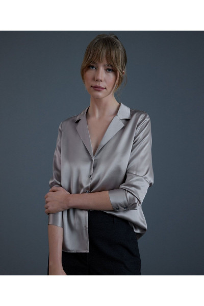 Şal Yaka Ipek Gömlek