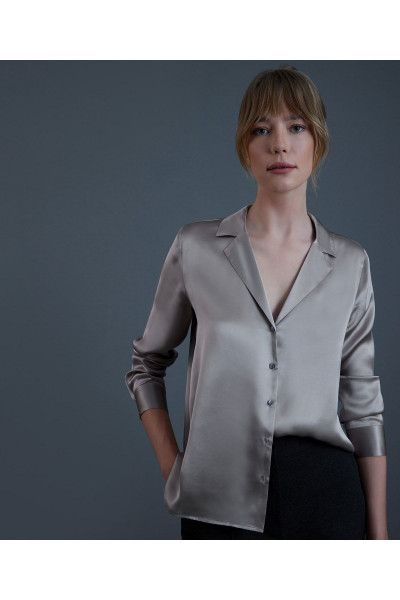 Şal Yaka Ipek Gömlek