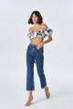 Orta Mavi Fermuarlı Kick Flare Jean Pantolon C 4528-026 Orta Mavi Fermuarlı Kick Flare Jean Pantolon C 4528-026