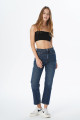 Koyu Mavi Straight Fit Fermuarlı Jean Pantolon C 4518-075 Koyu Mavi Straight Fit Fermuarlı Jean Pantolon C 4518-075