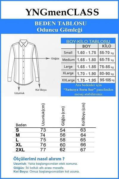 Slim Fit Erkek Oduncu Gömleği