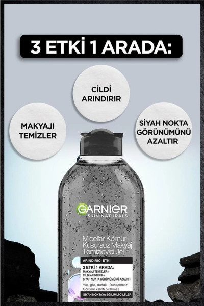 Micellar Kömür Kusursuz Makyaj Temizleyici Jel 400 Ml Onrness Cosmetıc