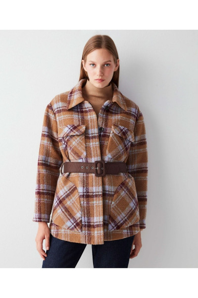 Kemerli Ekose Desen Kaban Kemerli Ekose Desen Kaban