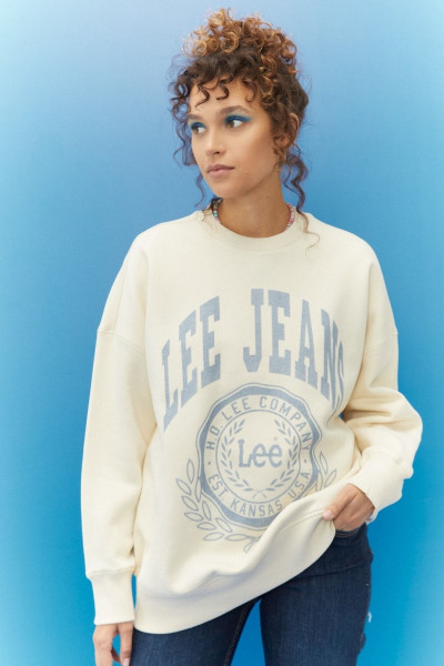 Loose Fit Rahat Kesim Bisiklet Yaka Şardonlu Ekru Sweatshirt Loose Fit Rahat Kesim Bisiklet Yaka Şardonlu Ekru Sweatshirt