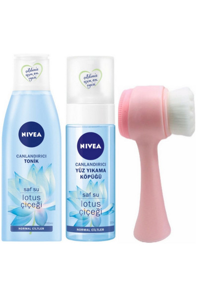 Canlandırıcı Tonik & Yüz Yıkama Köpüğü Ve Fluweel Yüz Temizleme Fırçası Pembe Canlandırıcı Tonik & Yüz Yıkama Köpüğü Ve Fluweel Yüz Temizleme Fırçası Pembe
