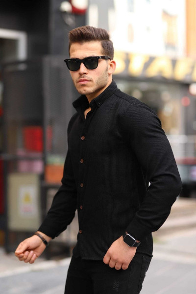 Slim Fit Kadife Gömlek