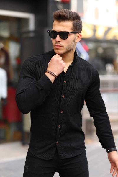 Slim Fit Kadife Gömlek