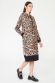 Leopar Baskılı Örme Elbise