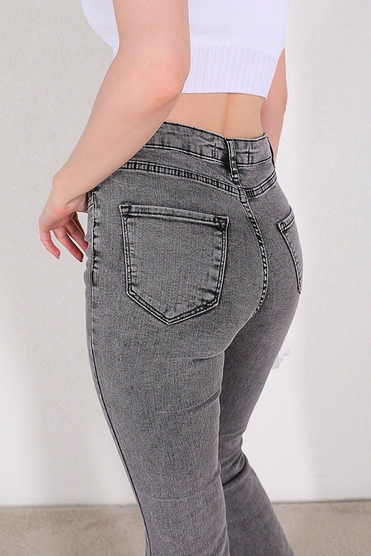 Zoe Füme Ispanyol Paça Kot Pantolon Yüksek Bel Ispanyol Jeans Toparlayıcı( Extra Rahat) Zoe Füme Ispanyol Paça Kot Pantolon Yüksek Bel Ispanyol Jeans Toparlayıcı( Extra Rahat)