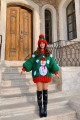 Snowman El Örgüsü Kazak Elbise + Bere Takımı Snowman El Örgüsü Kazak Elbise + Bere Takımı