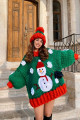 Snowman El Örgüsü Kazak Elbise + Bere Takımı Snowman El Örgüsü Kazak Elbise + Bere Takımı