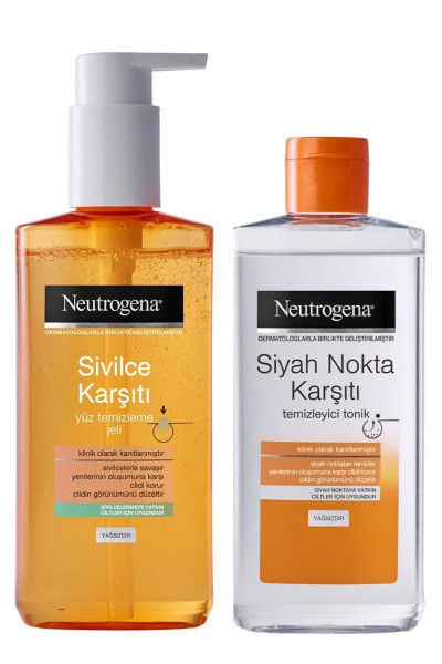 Sivilce Karşıtı Yağsız Yüz Temizleme Jeli 200ml& Visibly Clear Siyah Nokta Tem.tonik 200ml Sivilce Karşıtı Yağsız Yüz Temizleme Jeli 200ml& Visibly Clear Siyah Nokta Tem.tonik 200ml