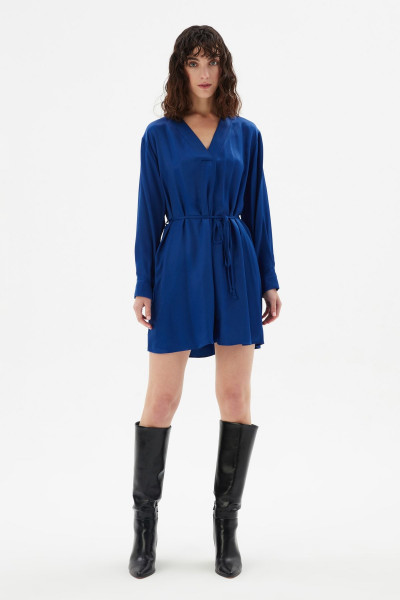 V Yaka Bağlamalı Elbise