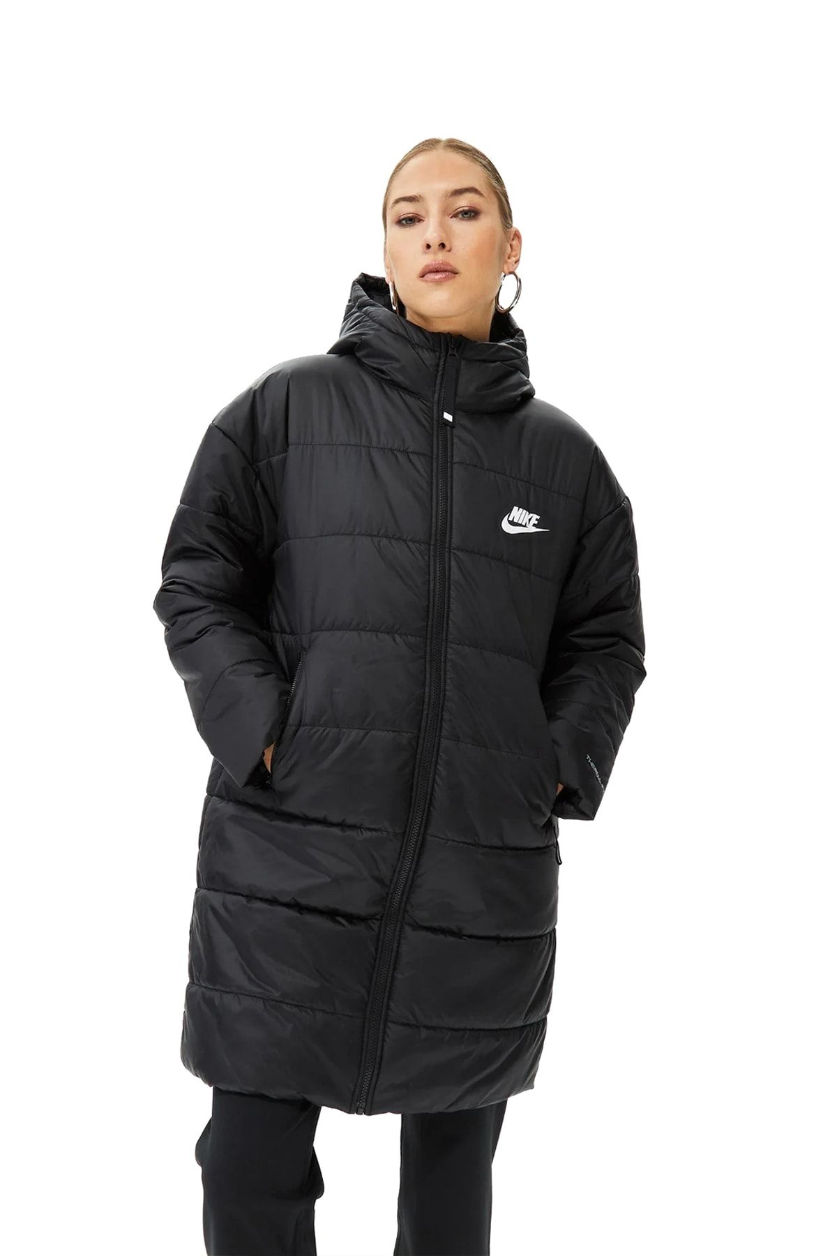 Sportswear Therma-fit Hoodie Parka Kadın Siyah Mont Bol Kesim Geniş Kalıp! Dx1798-010 Sportswear Therma-fit Hoodie Parka Kadın Siyah Mont Bol Kesim Geniş Kalıp! Dx1798-010