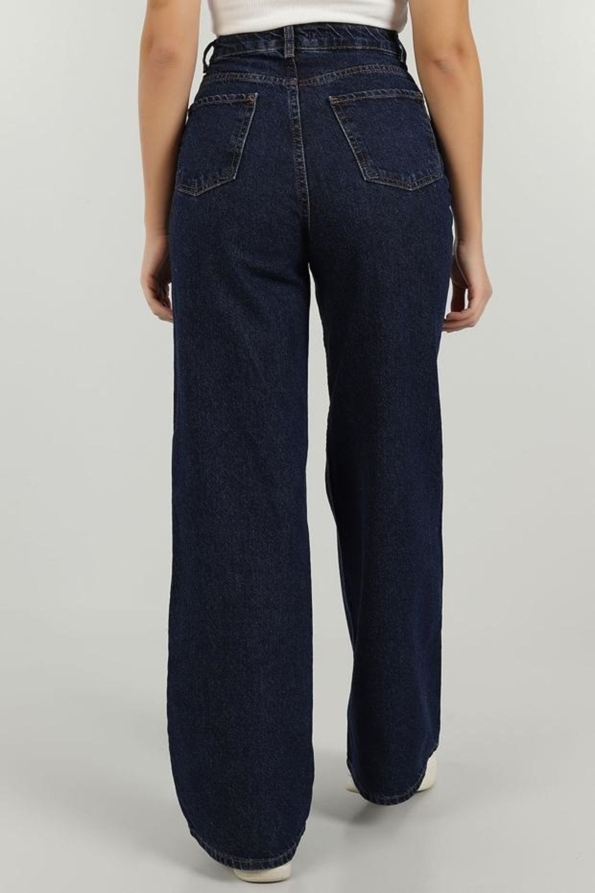 Tiger Likralı Kadın Lacivert Süper Yüksek Bel Salaş Paça Denim Kot Palazzo Pantolon Tiger Likralı Kadın Lacivert Süper Yüksek Bel Salaş Paça Denim Kot Palazzo Pantolon