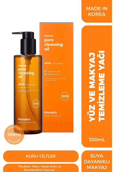 Pore Cleansing Oil Aha - Kuru Ciltler Için Gözenek Ve Makyaj Temizleme Yağı [ 300 ml ]