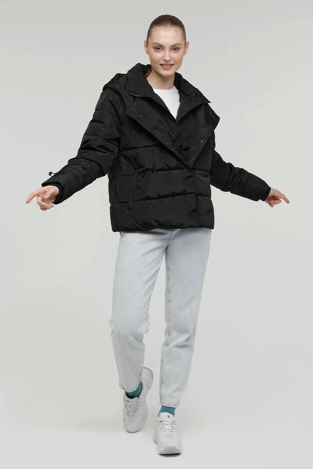 Sn71 Short Karina Coat Mont - Siyah Sn71 Short Karina Coat Mont - Siyah